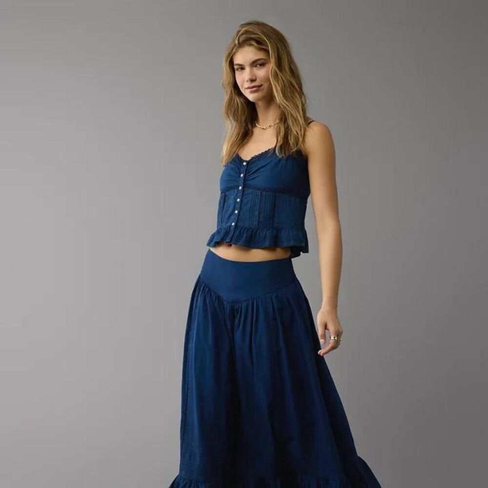 American-eagle Women's Navy and Blue Skirt